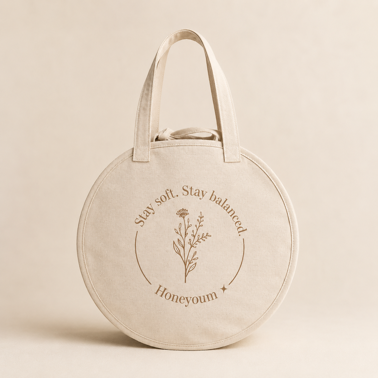 Honeyoum Tote Bag – Round Canvas Bag