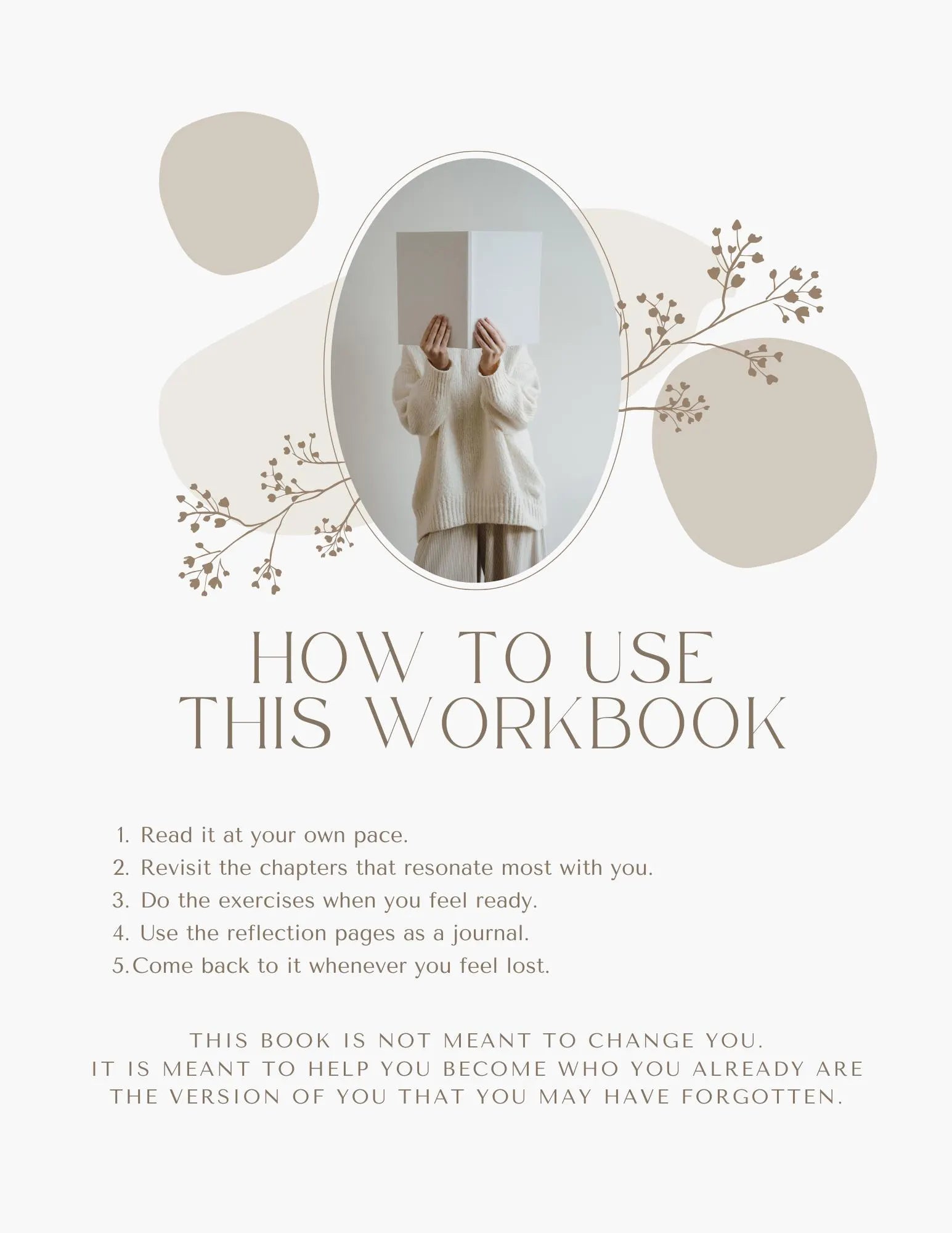 Self Growth Workbook for Women – Gentle Glow Up Journal, Self-Love Guide (Digital Download)